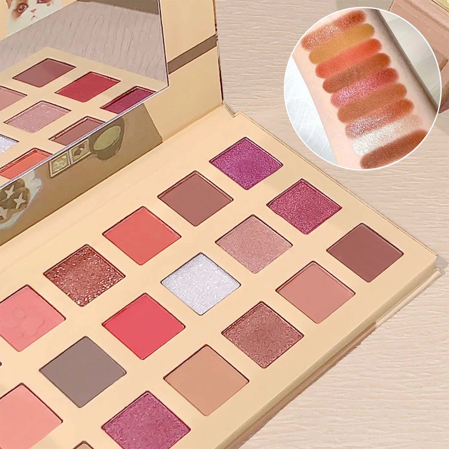 Affordable 18-Color Cat Eye Shadow Palette