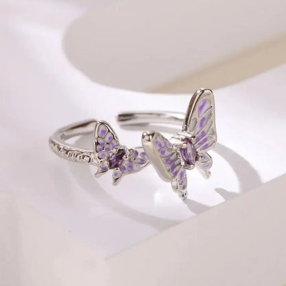 Zircon Butterfly Stainless Steel Ring