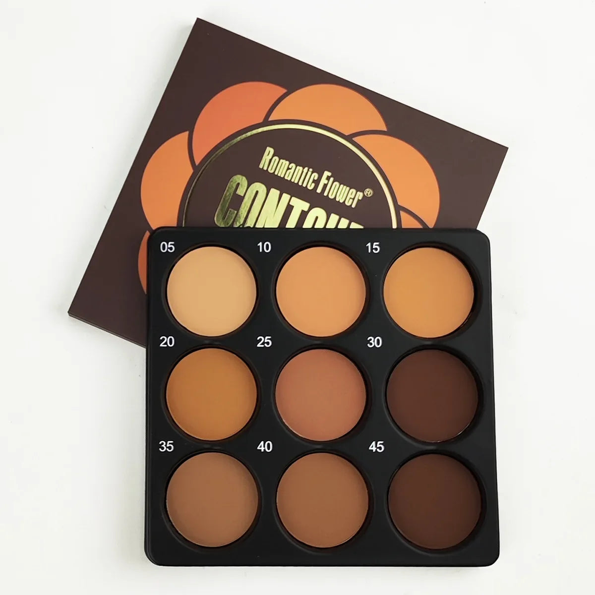 9-Color Dark Bronze Foundation & Contour Palette