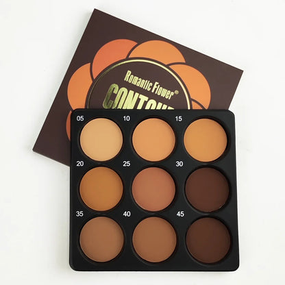 9-Color Dark Bronze Foundation & Contour Palette