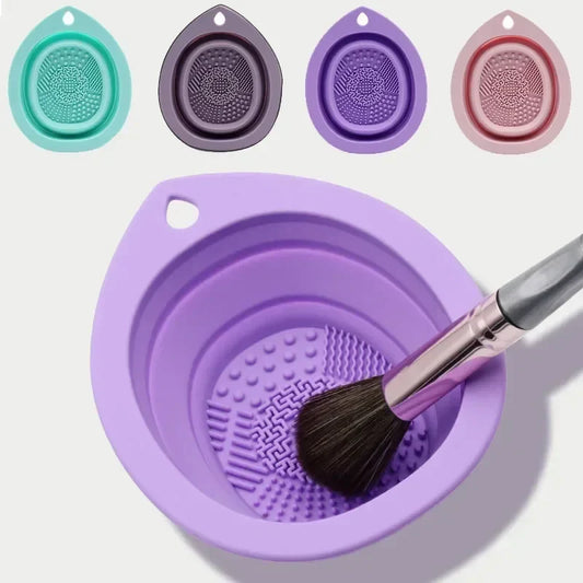 Foldable Silicone Makeup Brush Cleaner Bowl