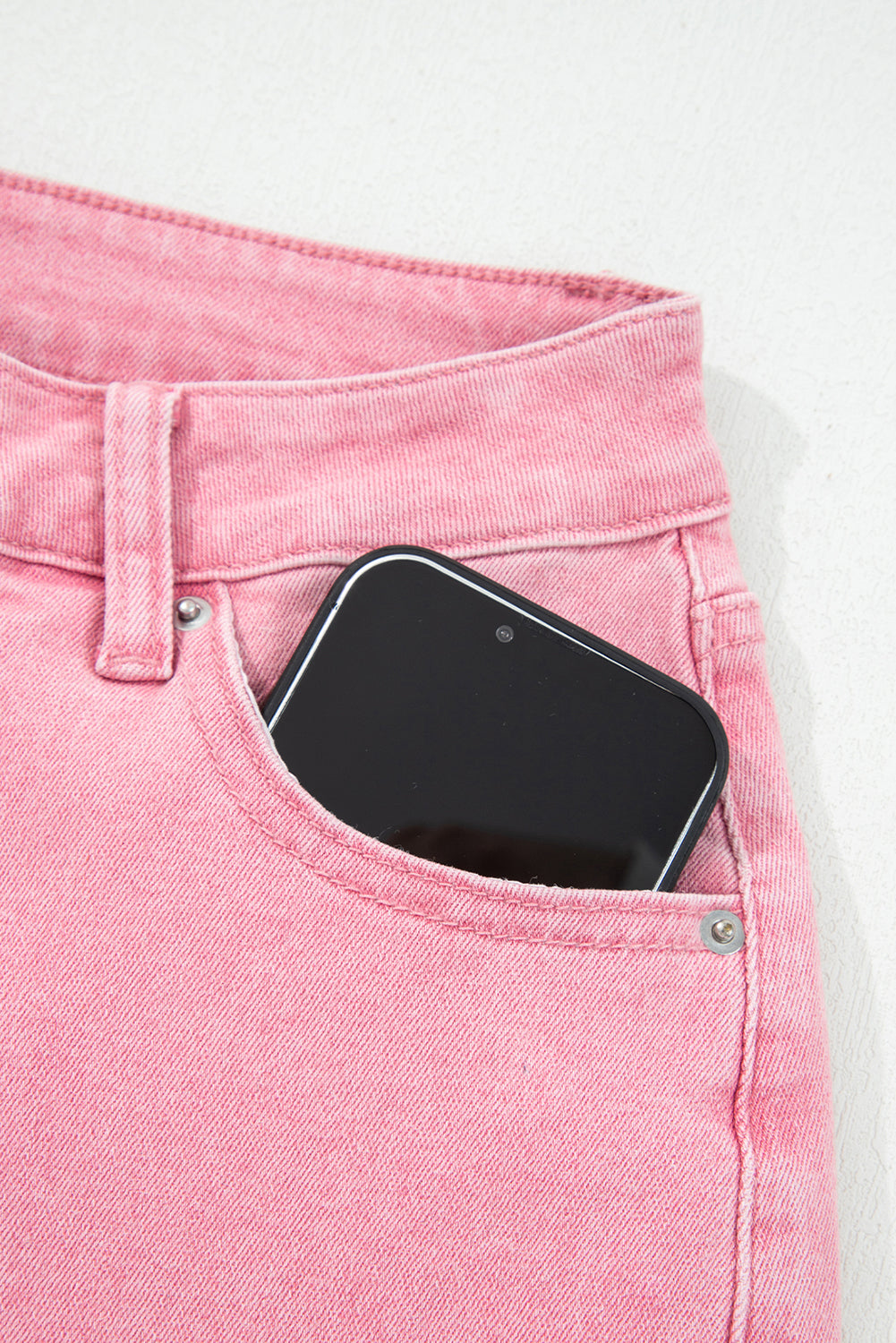 Myosotis Acid Washed High Rise Cropped Wide Leg Jeans