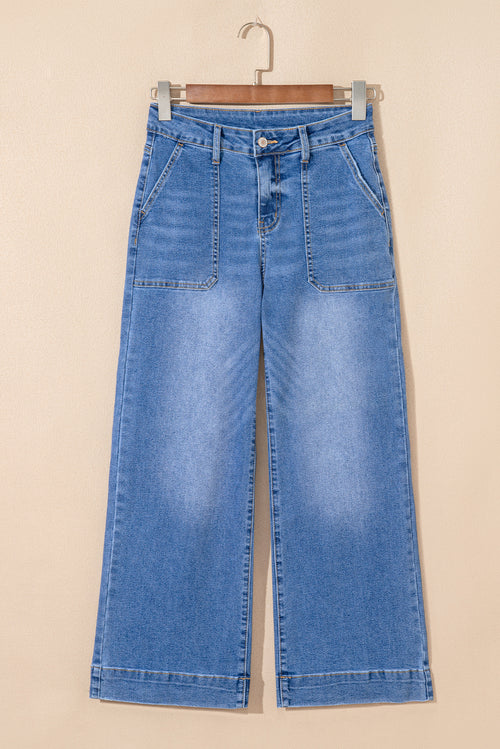 Ashleigh Blue Cropped High Rise Wide Leg Jeans