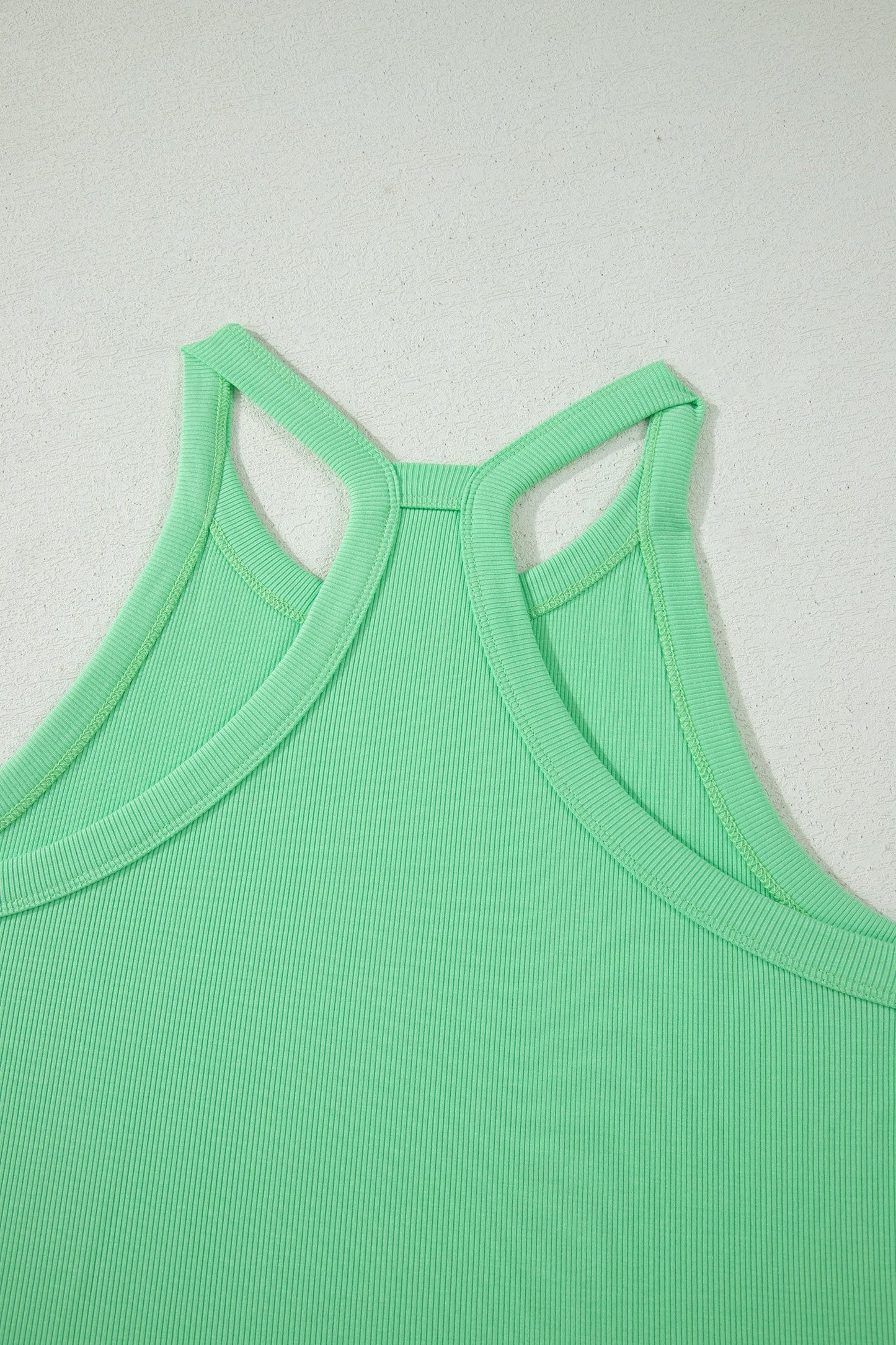 Sky Blue Slim Tank Top Elastic High Waist Shorts 2pcs Outfit