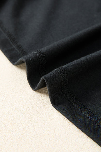 Black Sequin Pumpkin Face Halloween T Shirt