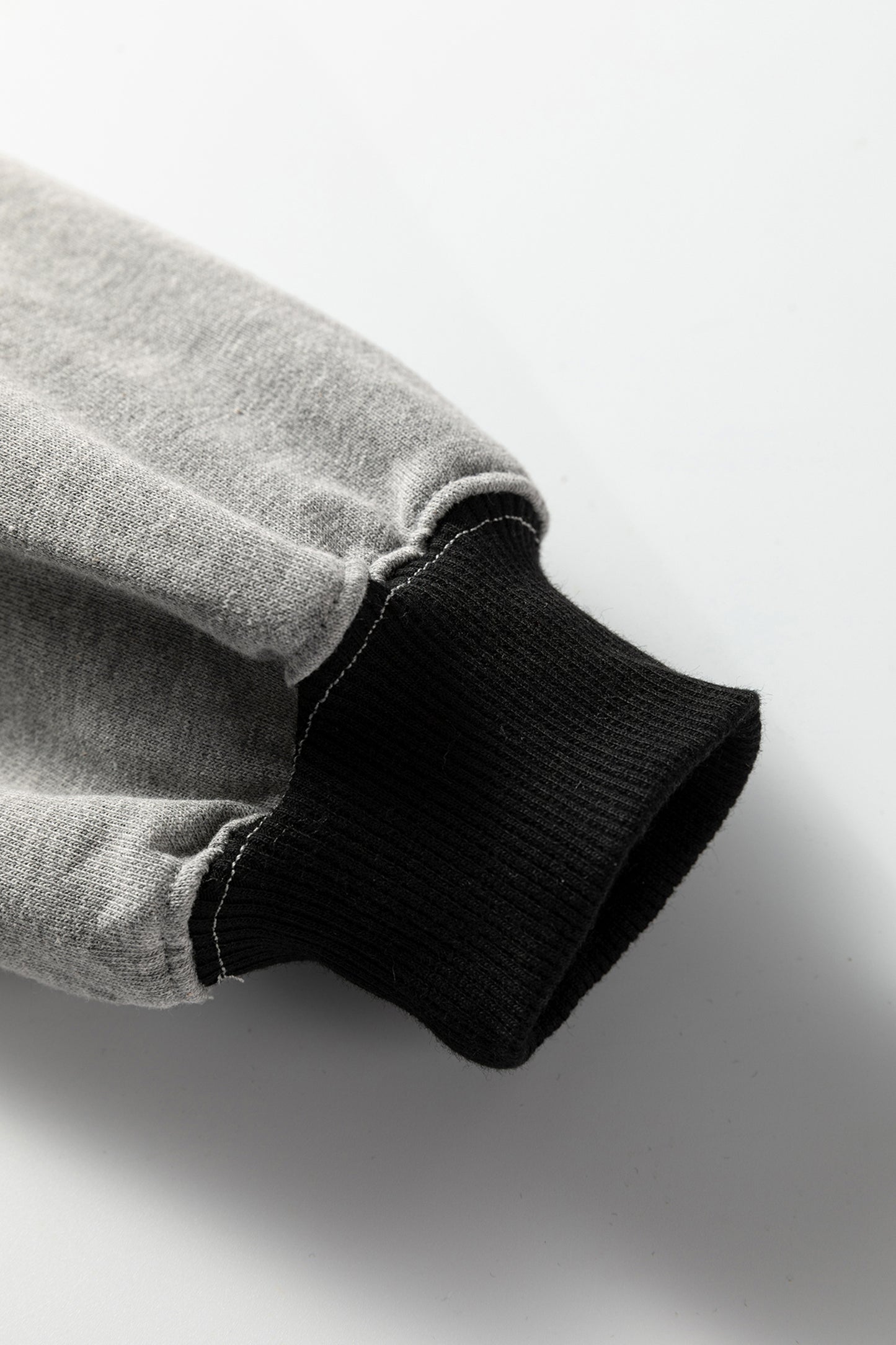 Color black Colorblock Henley High Low Oversize Sweatshirt