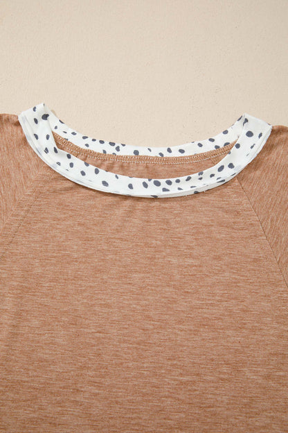 Chestnut Animal Color Block Patchwork Plus Size Tee