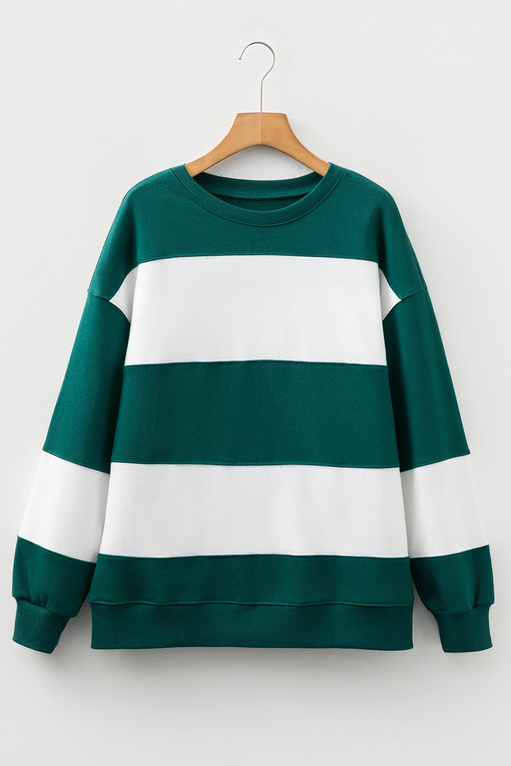Evergreen Colorblock Drop Shoulder Baggy Sweatshirt