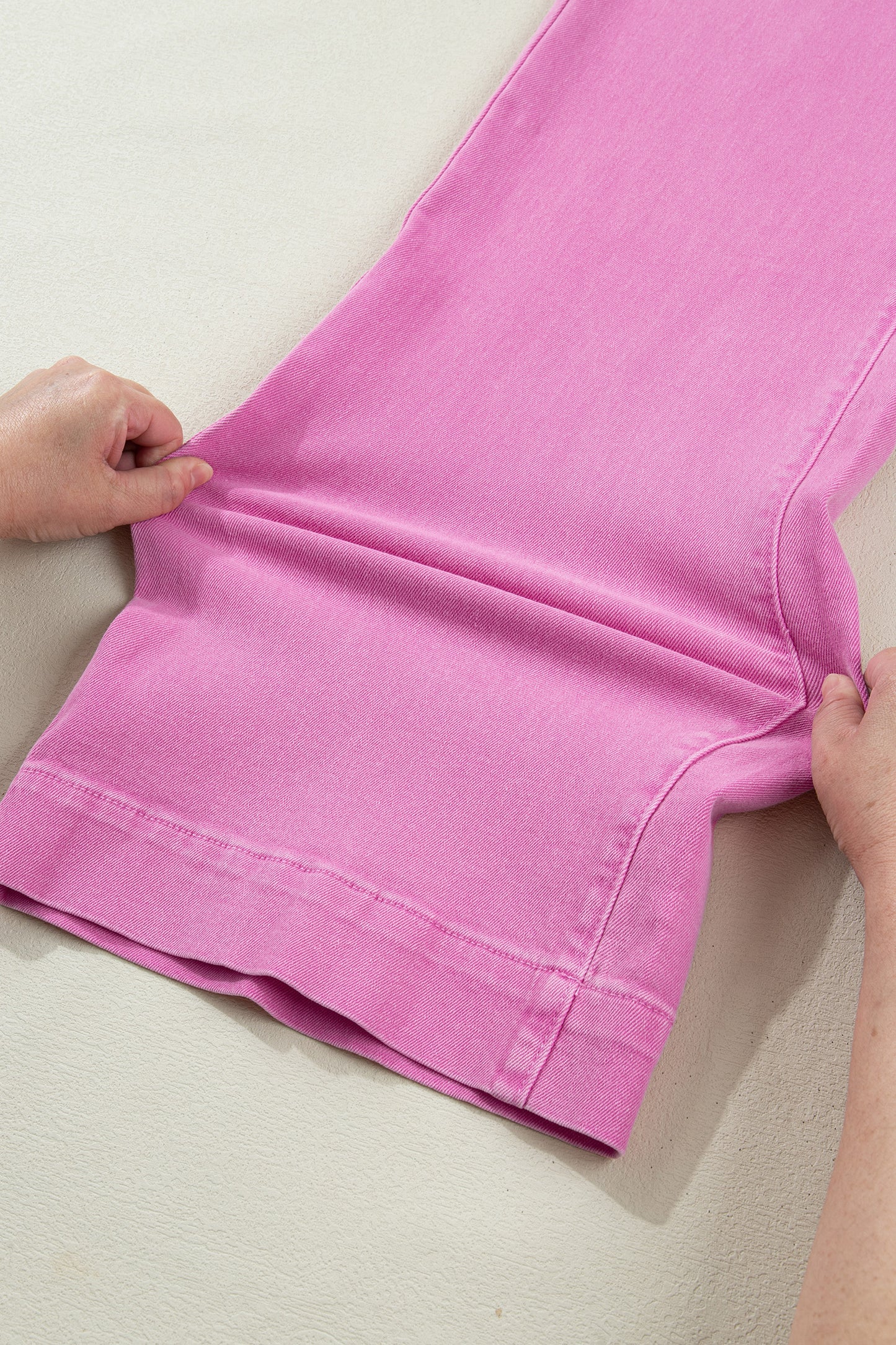 Mist Green 2-Button High Waist Flared Bottom Jeans