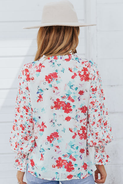 Pink Cakewalk Floral Smocked Blouse