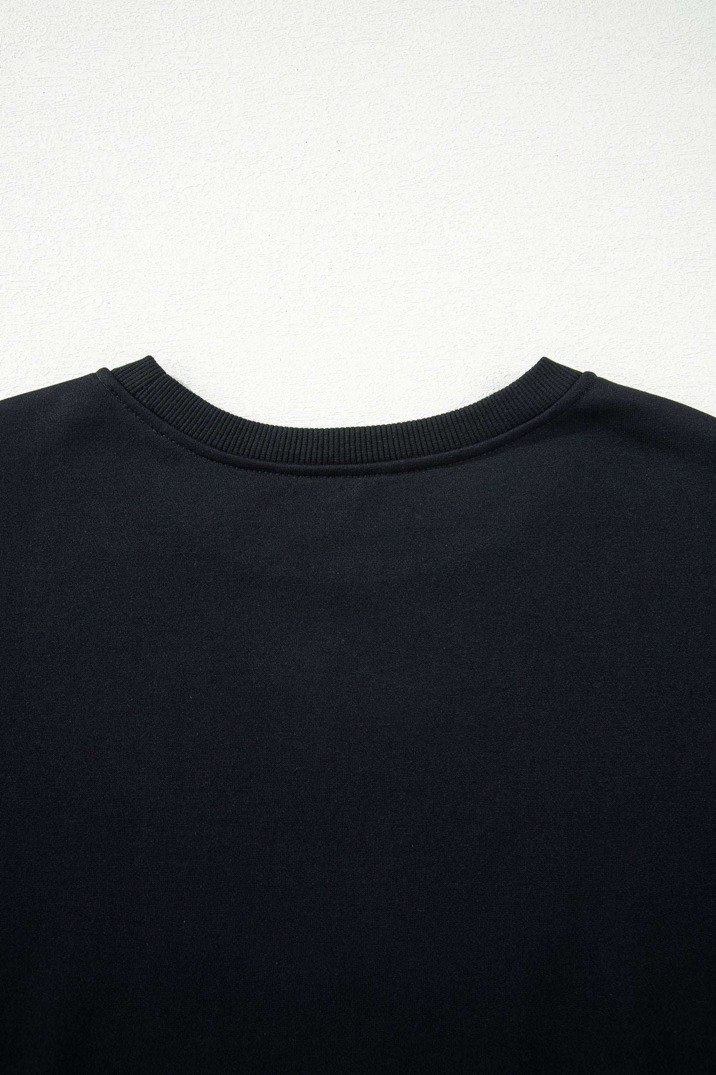 Black Contrast Leopard Trim Casual Sweatshirt Pant Set