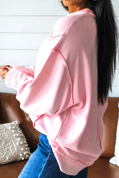 Pink you are so loved Valentines Day Bow Embroidered Graphic Pullover Top