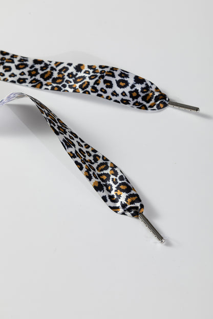 Oatmeal Fleece Lined Leopard Drawstring Elastic Waist Solid Pants