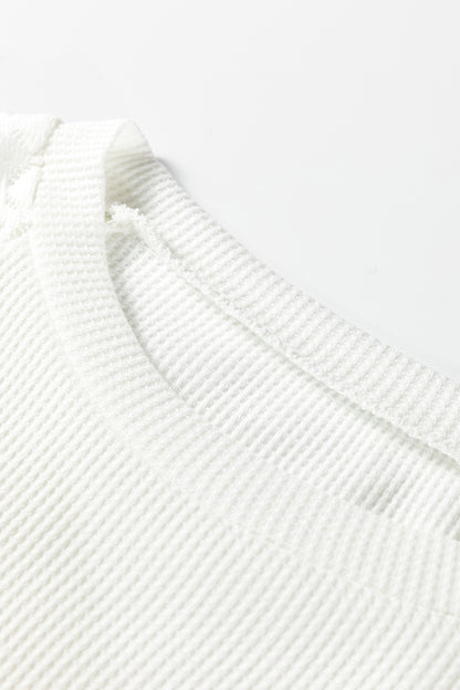 Chestnut Lace Long Sleeve Textured Pullover