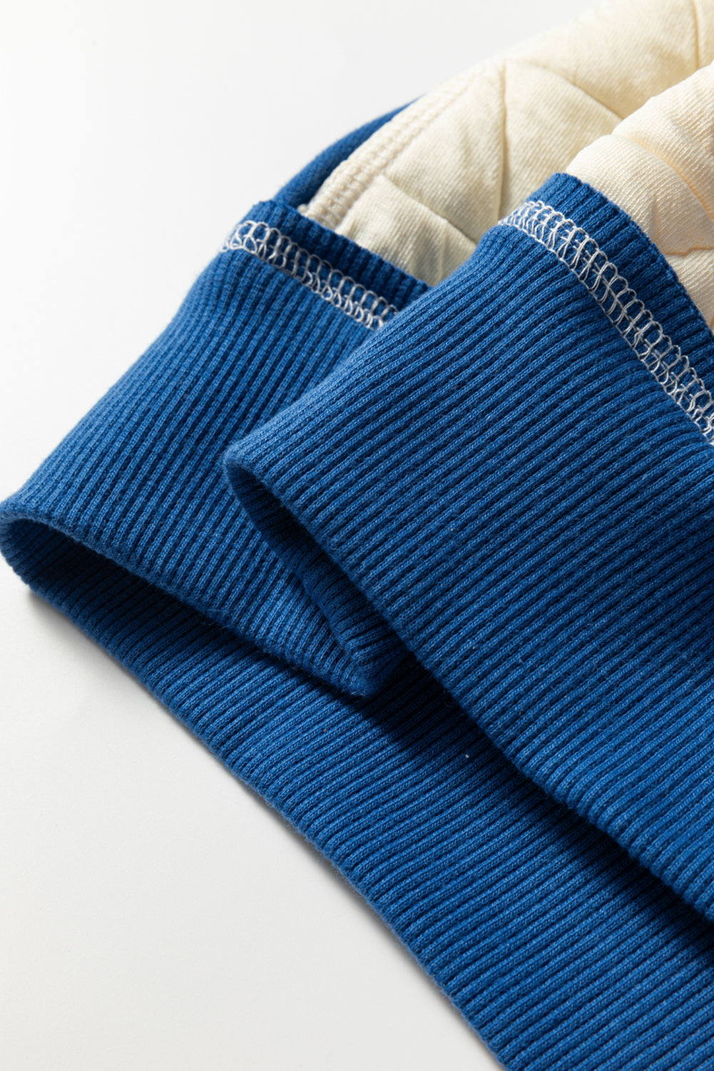 White Quilted Fleece Color Block Patchwork Oversize Hoodie