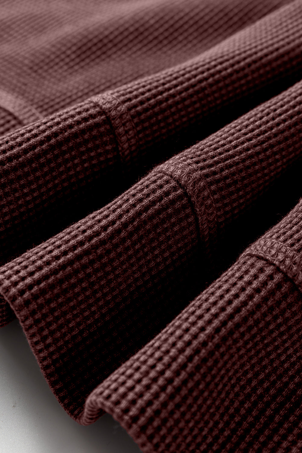 Mist Green Waffle Knit Patchwork Long Sleeve Loose Top