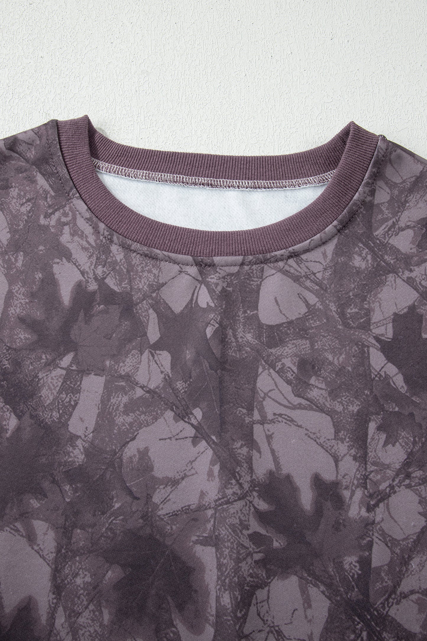 Brown Abstract Woodland Camo Print Baggy Pullover Drawstring Shorts Set