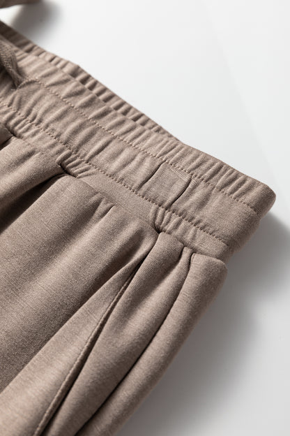 Black Zip Collar Long Sleeve Top Drawstring Pants Set