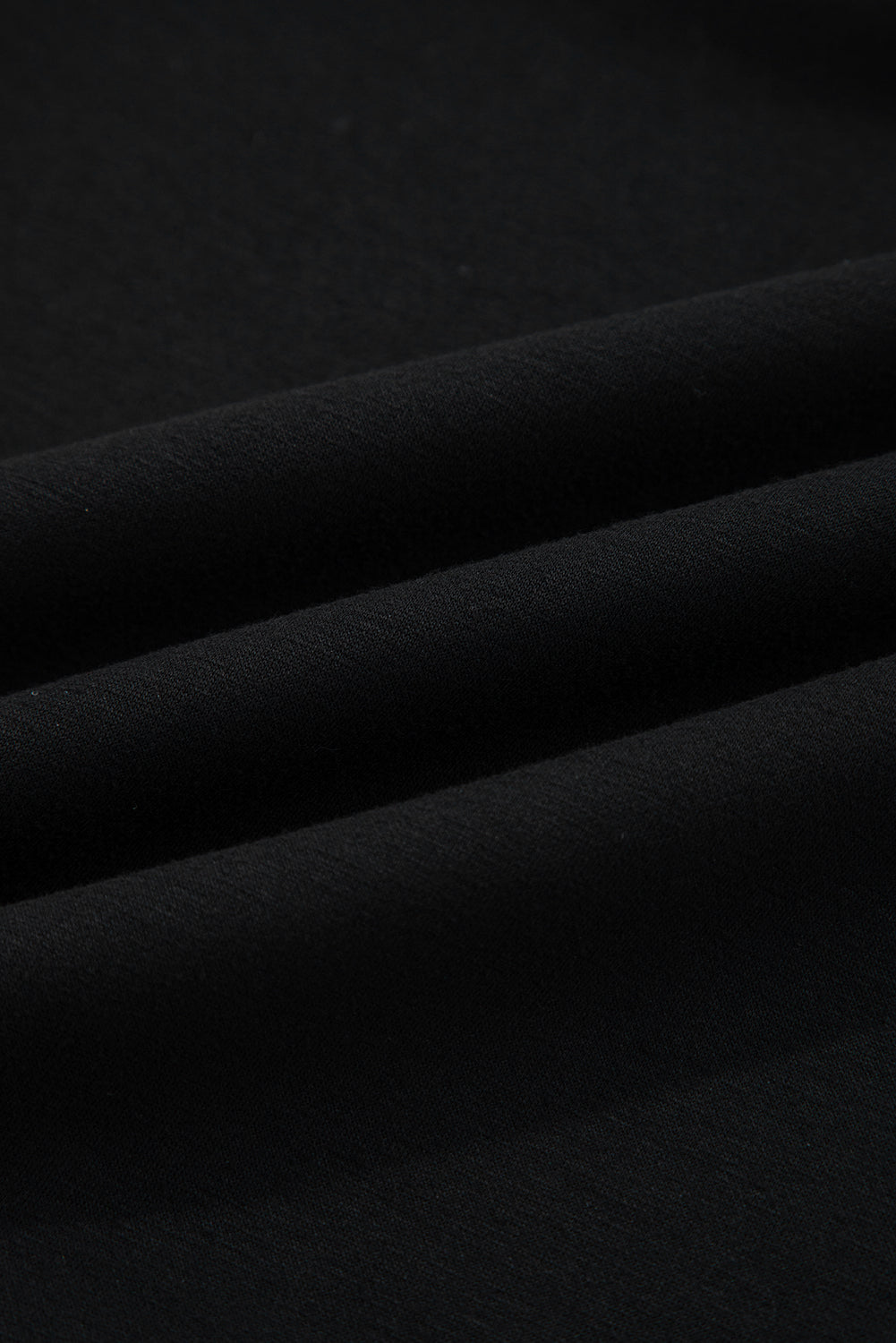 Black Zip Collar Long Sleeve Top Drawstring Pants Set