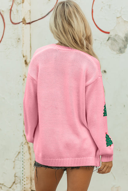 Straw Yellow Pumpkin Tree Print Open Front Drop Shoulder Midi Cardigan