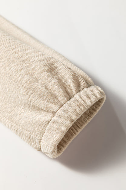 Jet Stream Textured Pleated Drop Shoulder Long Sleeve Knit Top