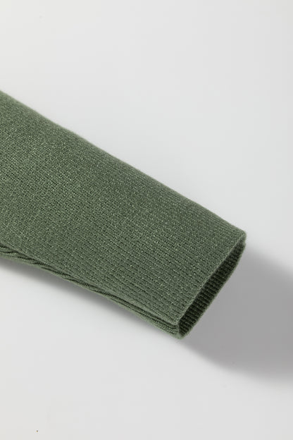 Green Stripe Color Block Patchwork Dolman Oversize Tunic Sweater