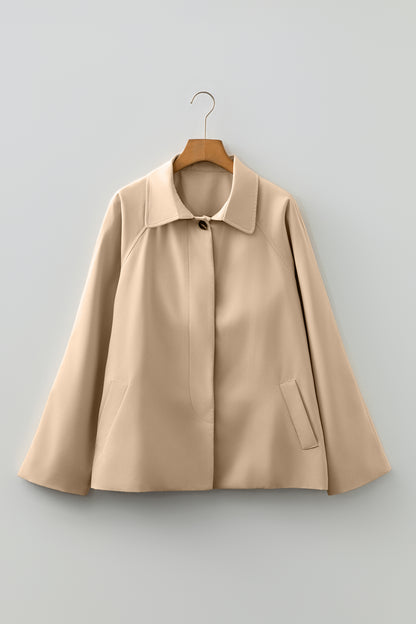 Parchment Plaid Liner Patchwork Single Breasted Trench Coat