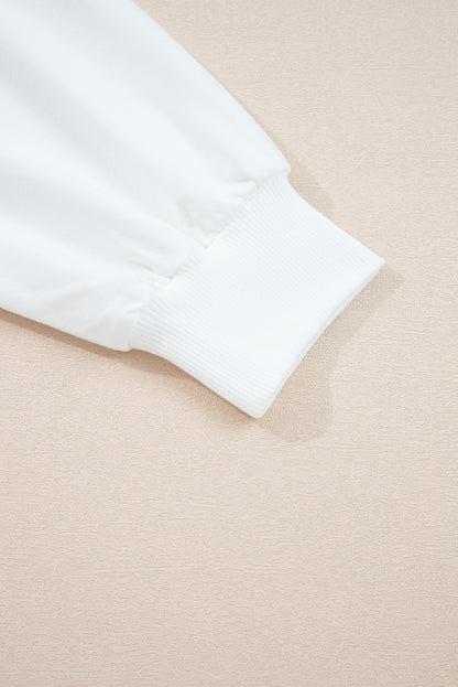 Red Stripe Colorblock Patchwork Contrast Stitching Oversize Sweatshirt