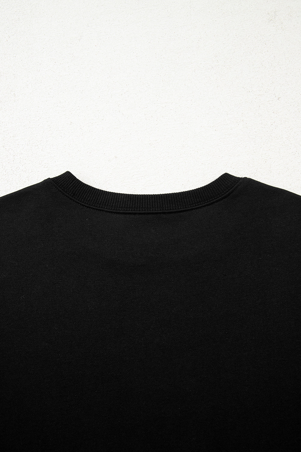 Black Varsity Striped Sleeve Drop Shoulder Sweatshirt and Short Set