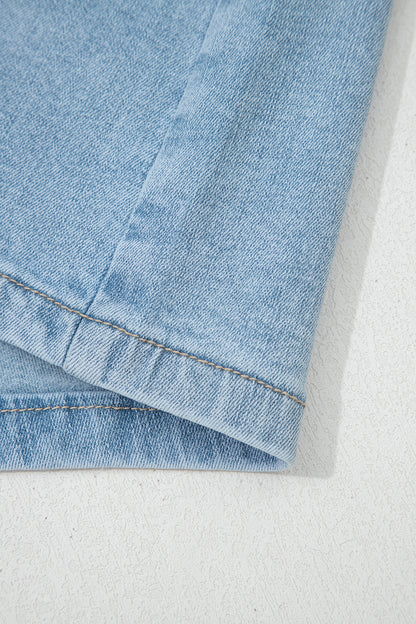 Myosotis High Rise Patch Pocket Denim Shorts