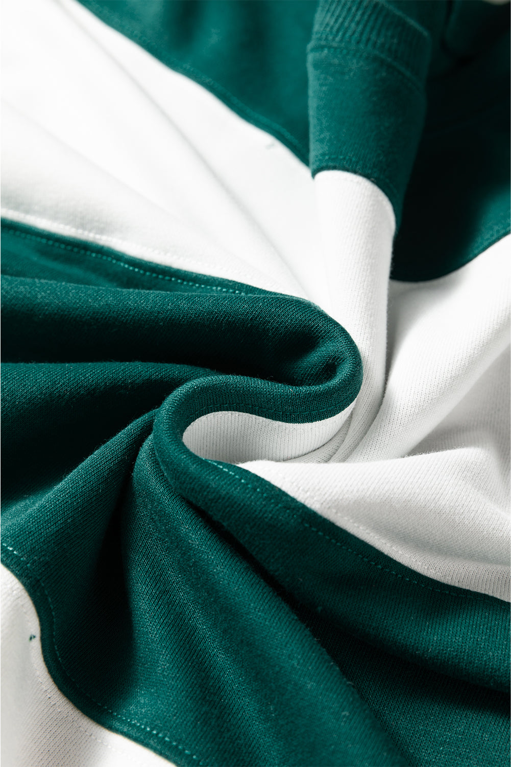 Evergreen Colorblock Drop Shoulder Baggy Sweatshirt