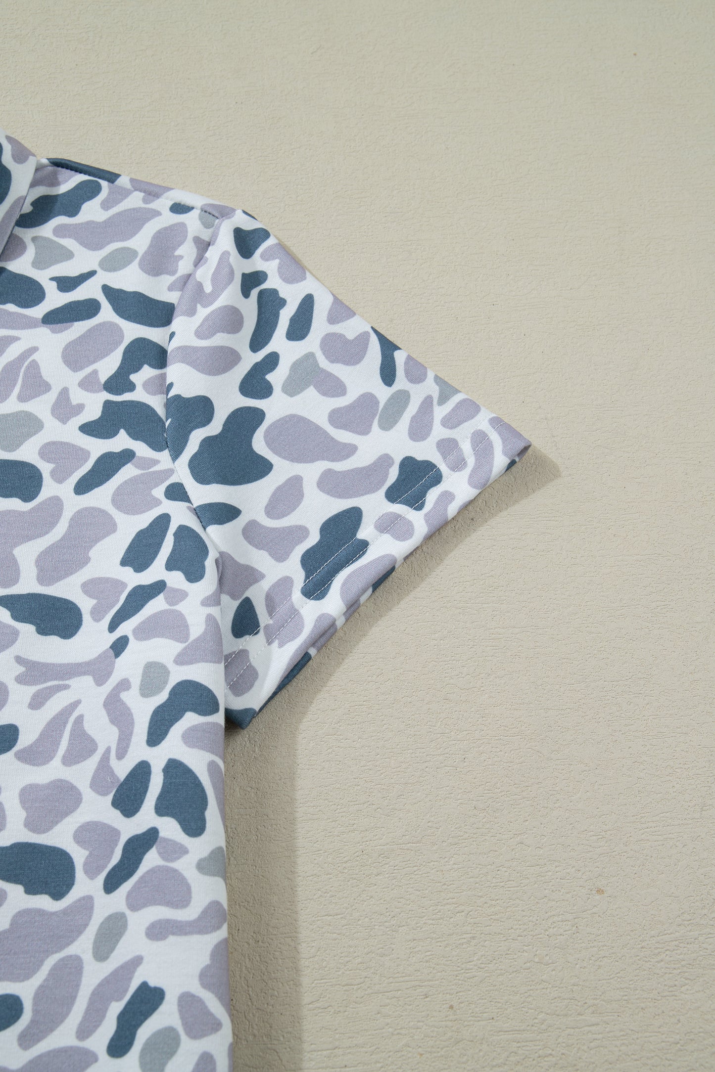 Multicolour Abstract Patterned Polo Collar T Shirt and Shorts Set