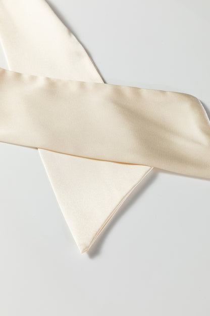 Jet Stream Ribbed Knit Ribbon Knot Backless Drop Shoulder Sweater