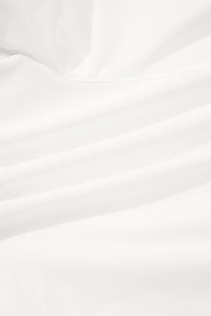 White Solid Color Ribbed Patchwork High Waist Athletic Shorts