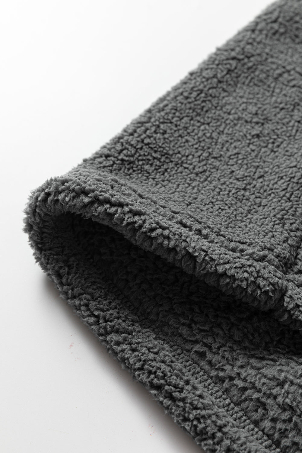 Medium Grey Fuzzy Drawstring Hoodie Lounge Pants 2pcs Set