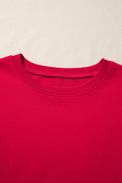 Dark Blue Striped Patchwork Sleeve Colorblock Sweatshirt