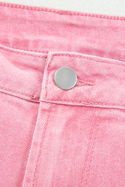 Myosotis Acid Washed High Rise Cropped Wide Leg Jeans