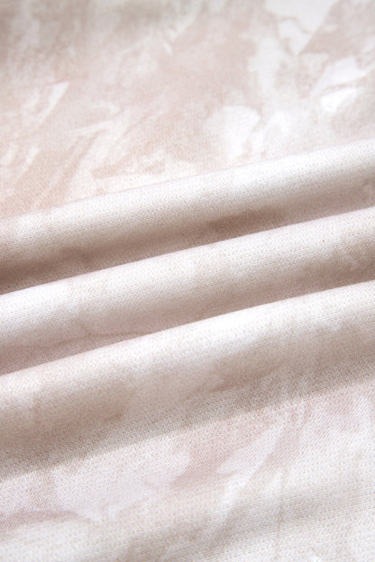 White Abstract Woodland Print Balloon Sleeve Pullover Drawstring Mini Skort Set