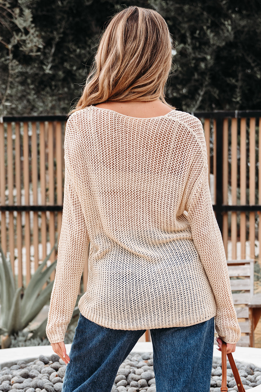 Black Crochet Hollow-out Jumper Top Sweater