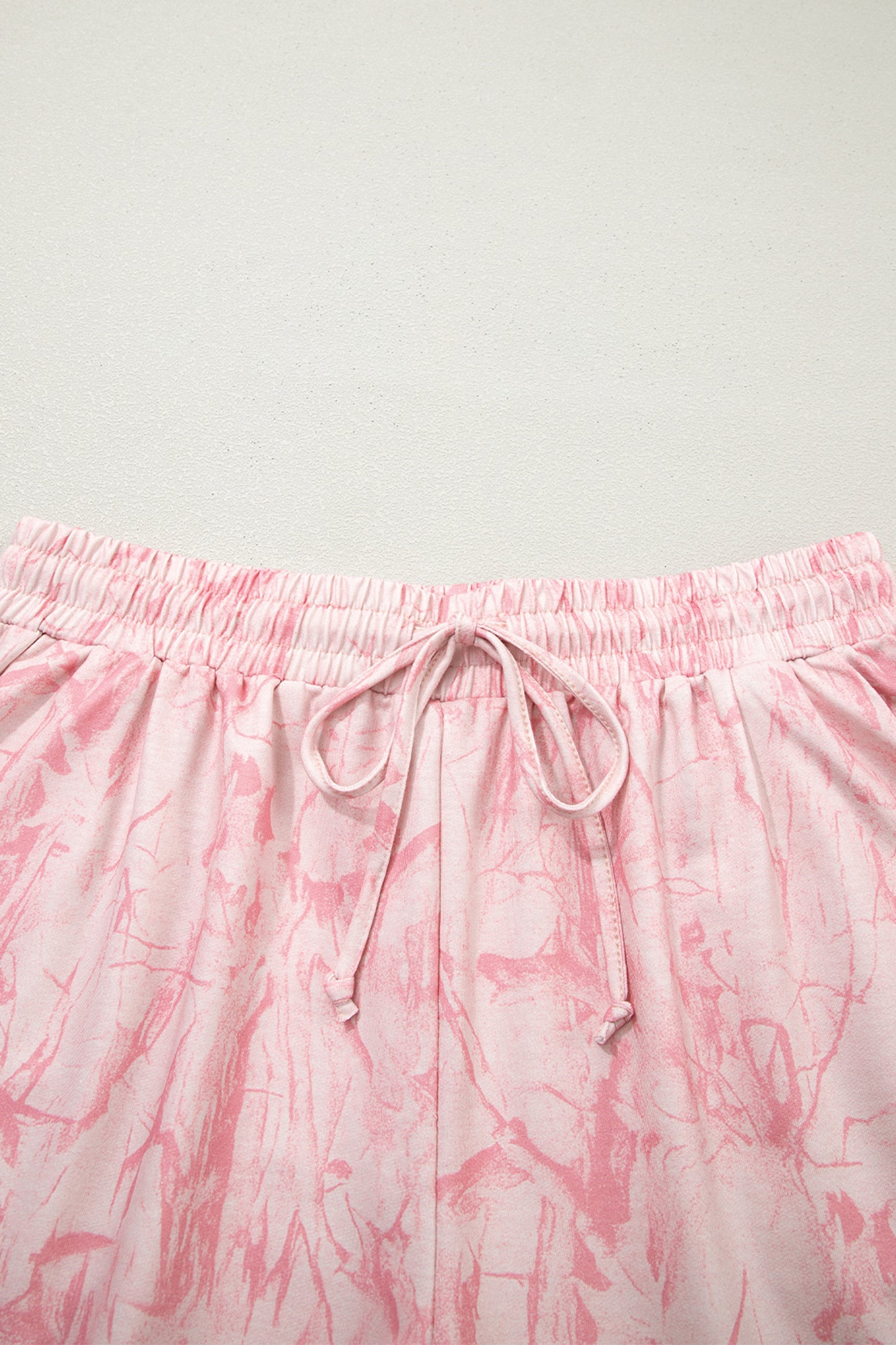 Pink Mock Neck Pullover and Shorts Camo Set