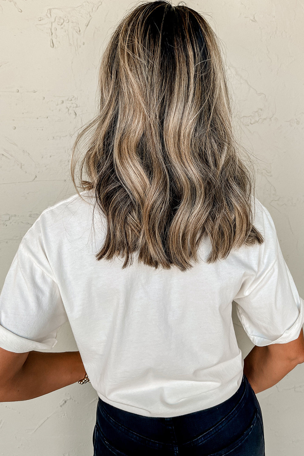 White Game Day Bowknot Embroidered Graphic Casual Tee