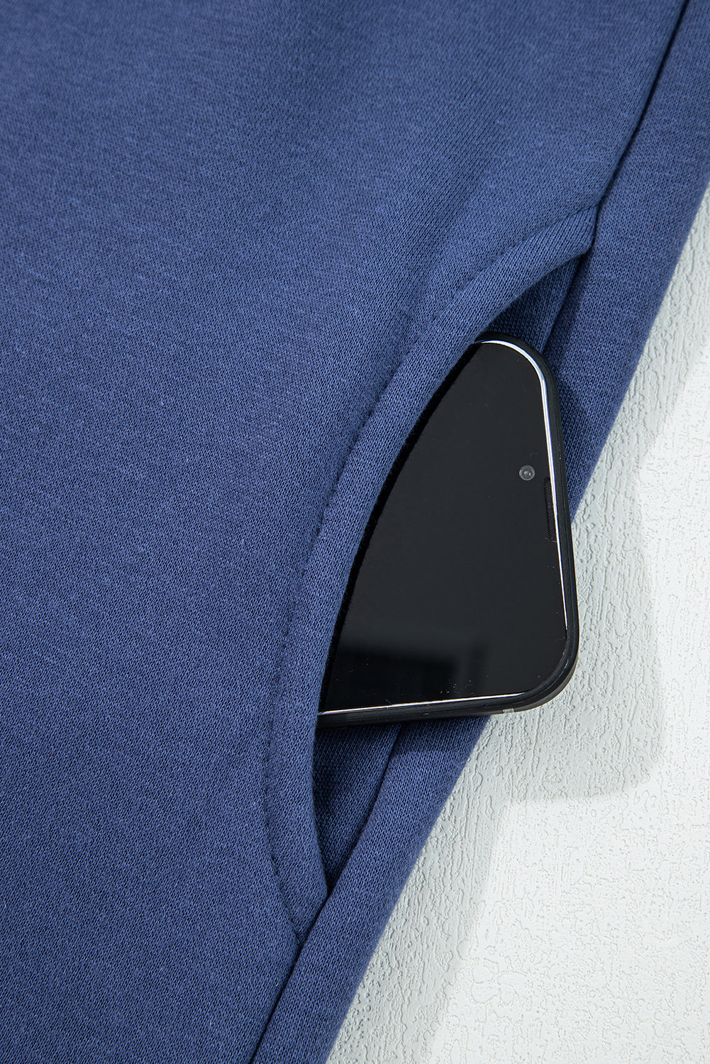 Dirty blue Fleece Lined Adjustable Drawstring Oversize Tunic Hoodie