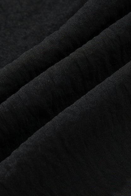 Black Bow Tie Neck 3/4 Sleeve Casual Blouse