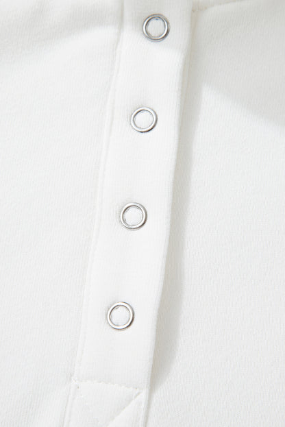 Beau Blue Colorblock Snap Buttons Pullover Sweatshirt