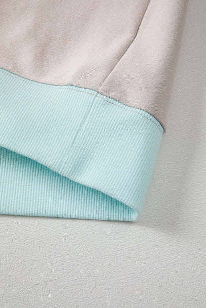 Parchment Striped Colorblock Patchwork Drop Shoulder Sweatshirt