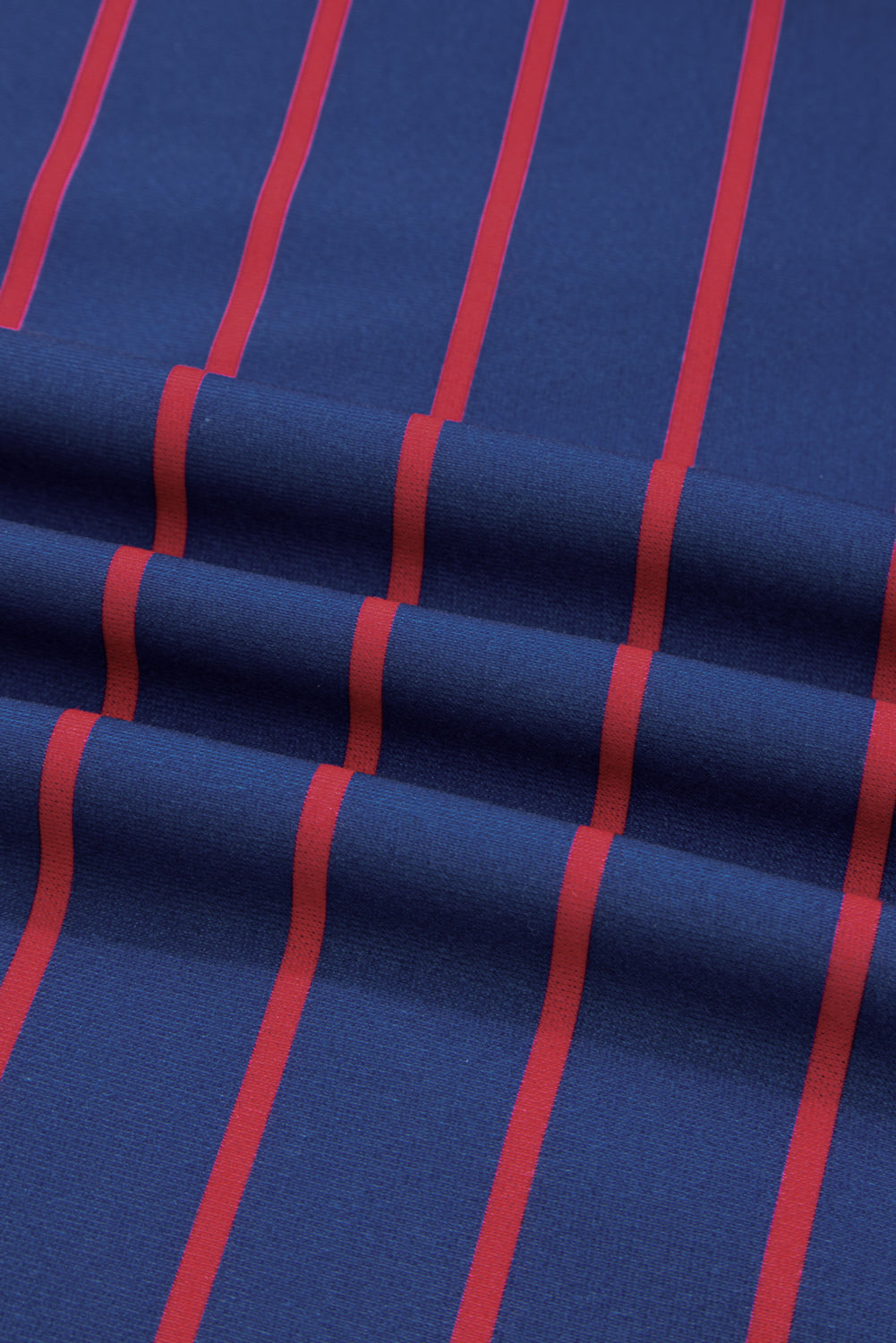 Blue Stripe Stylish Overlap Detail Drop Shoulder Pullover Sweatshirt