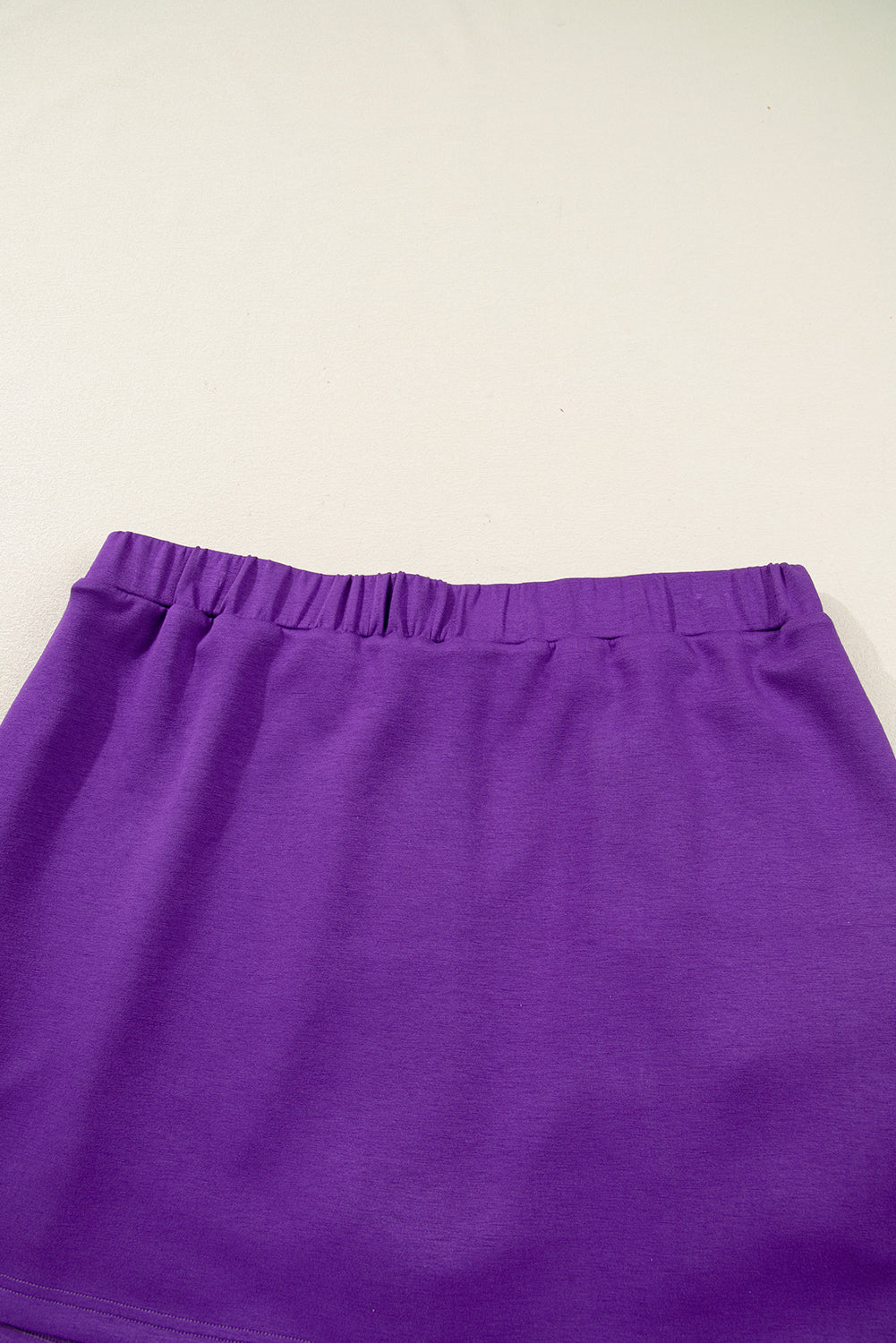 Wisteria Collar Half Zip Pullover Mini Skirt Plus Size 2pcs Set