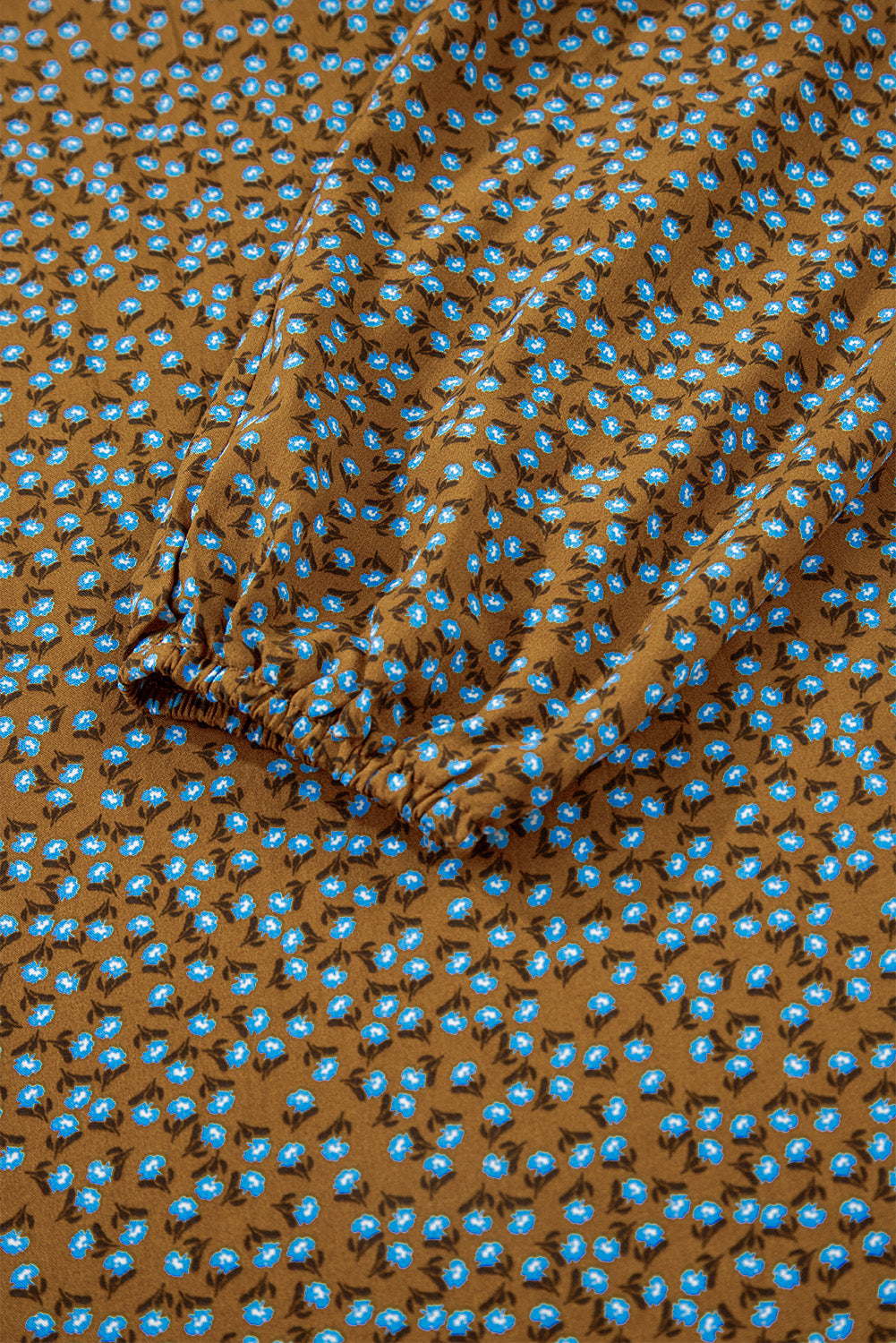 Green Floral Print Western Smocked Bodice Square Neck Wide Leg Jumpsuit