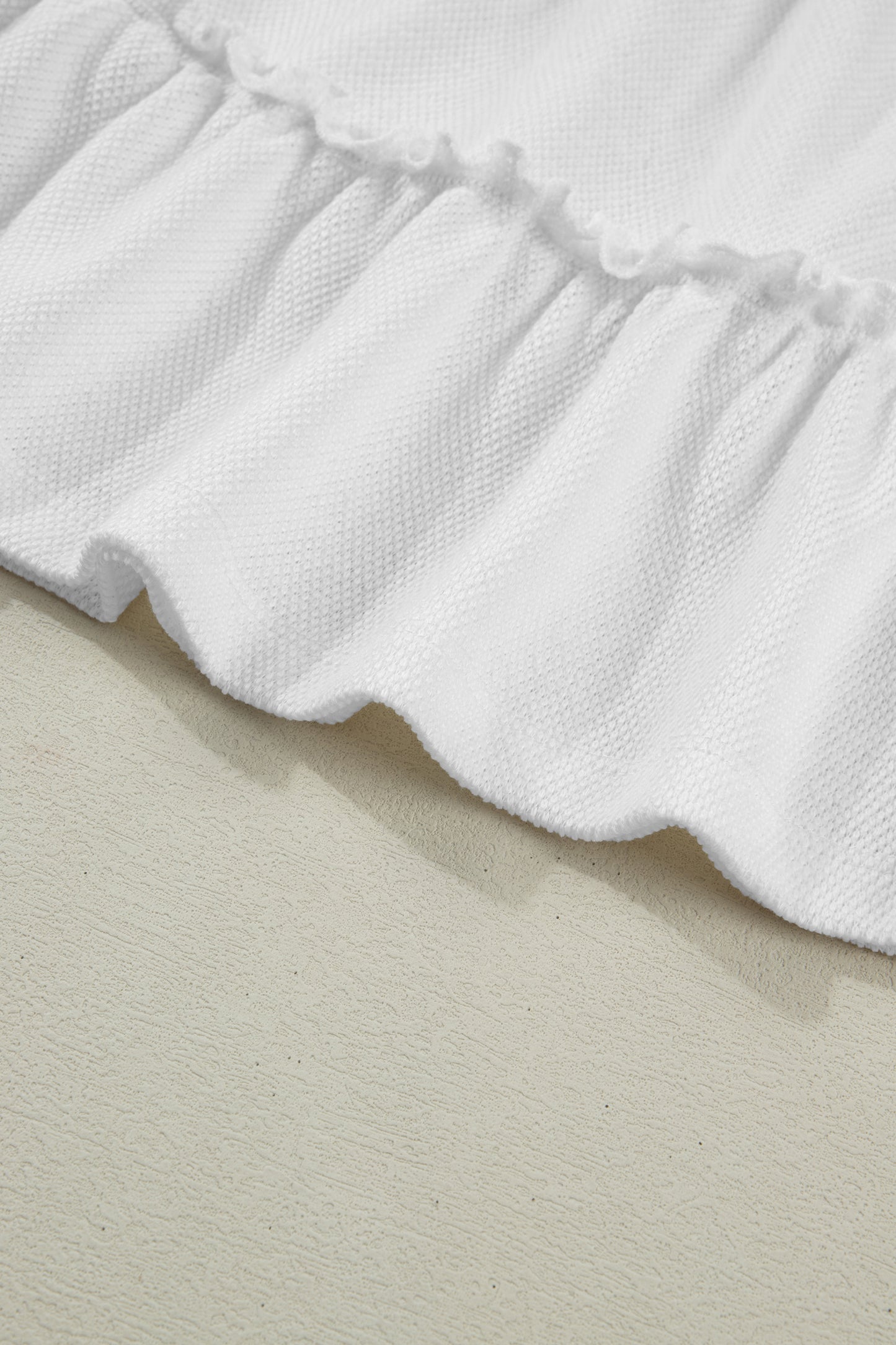 White Tiered Frill Trim A-line Tank Top