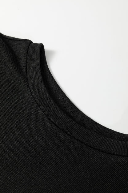 Apricot Flower Puff Sleeve Patchwork Top